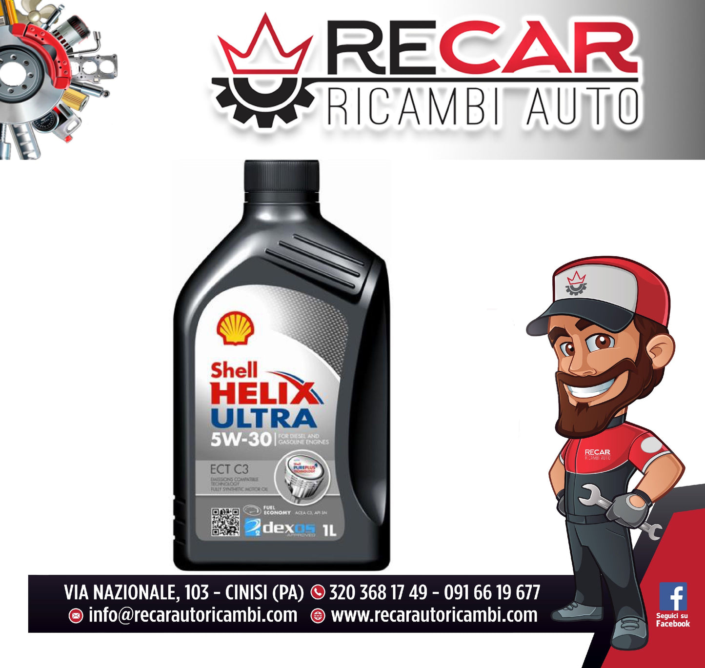 OLIO MOTORE SHELL HELIX ECT C3 1LT