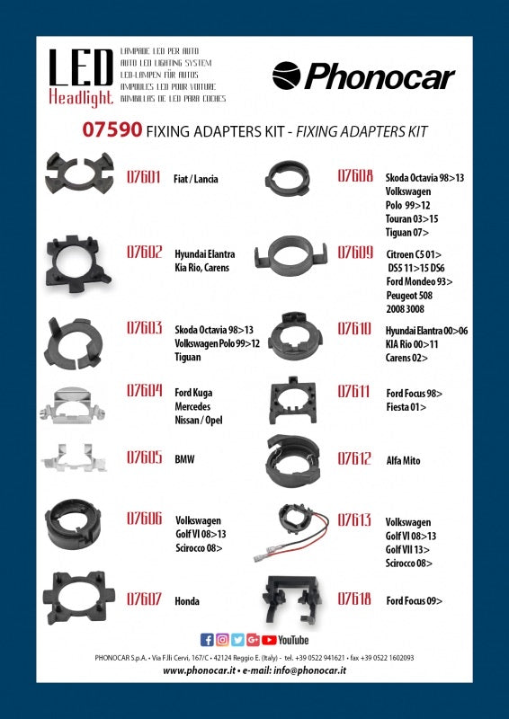 Kit coppia adattatori led 07610