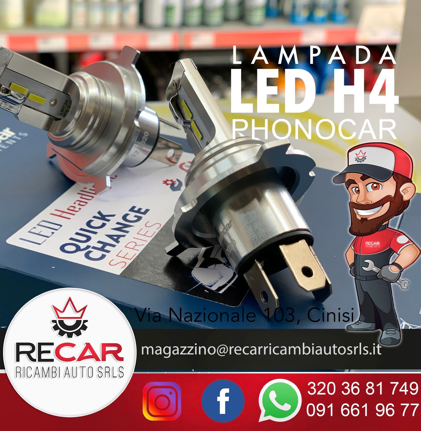 COPPIA LED H4 o. H19 PHONOCAR 07558