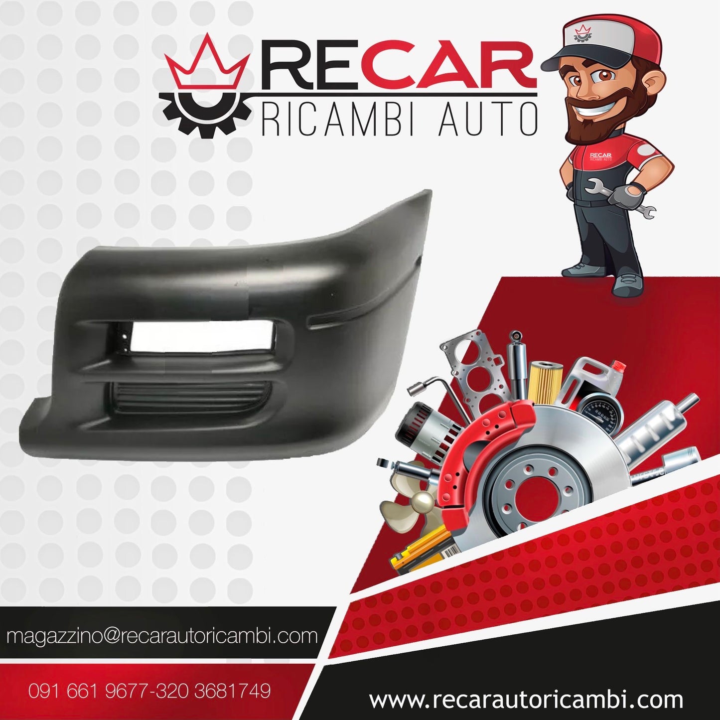 CANTONALE PARAURTI ANT SX MITSUBISHI L200 DAL 96 NERO 56.01.282