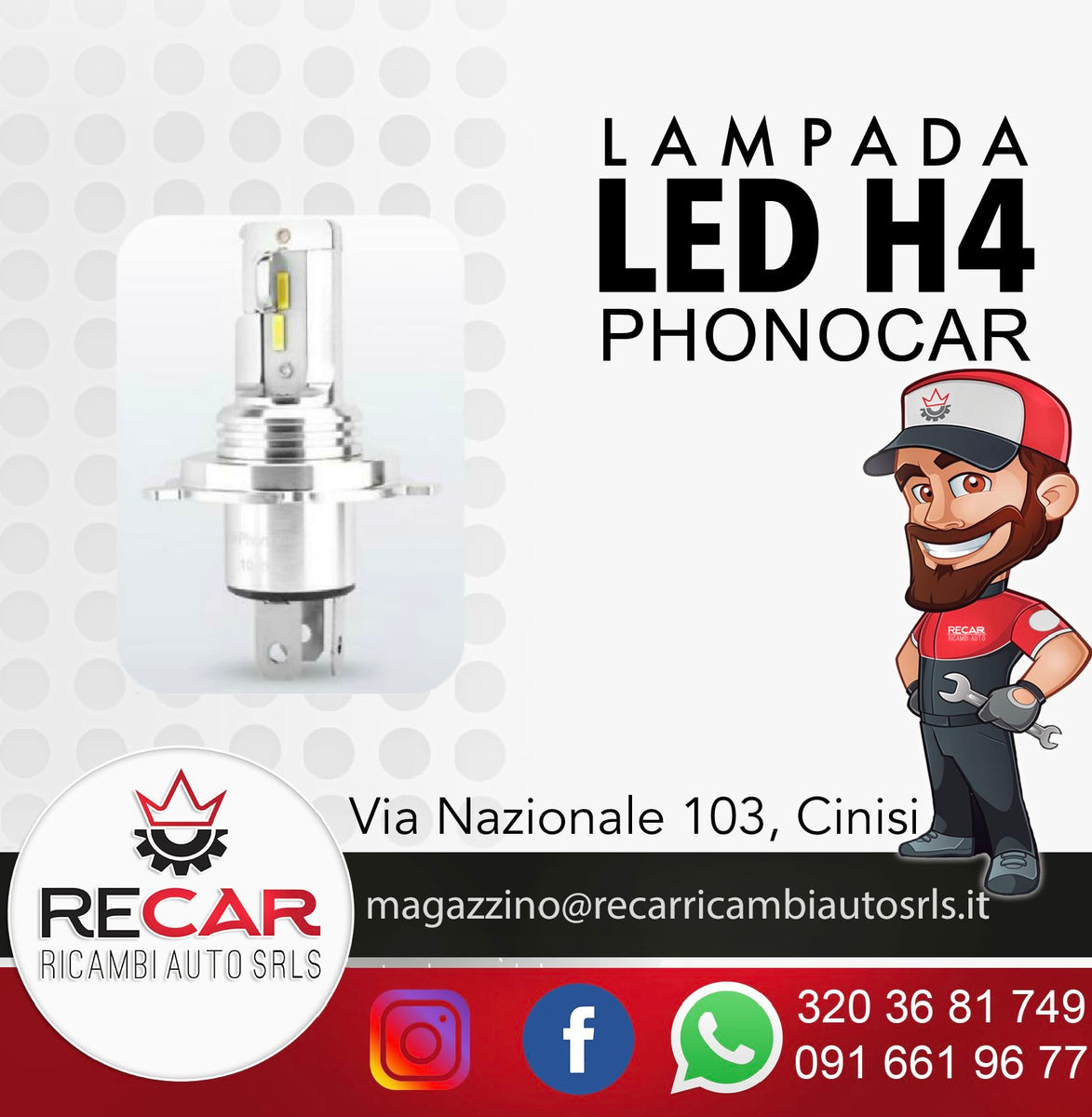 Lampade led H4, H19 – quick change seried phonocar – accessorituningcaraudio