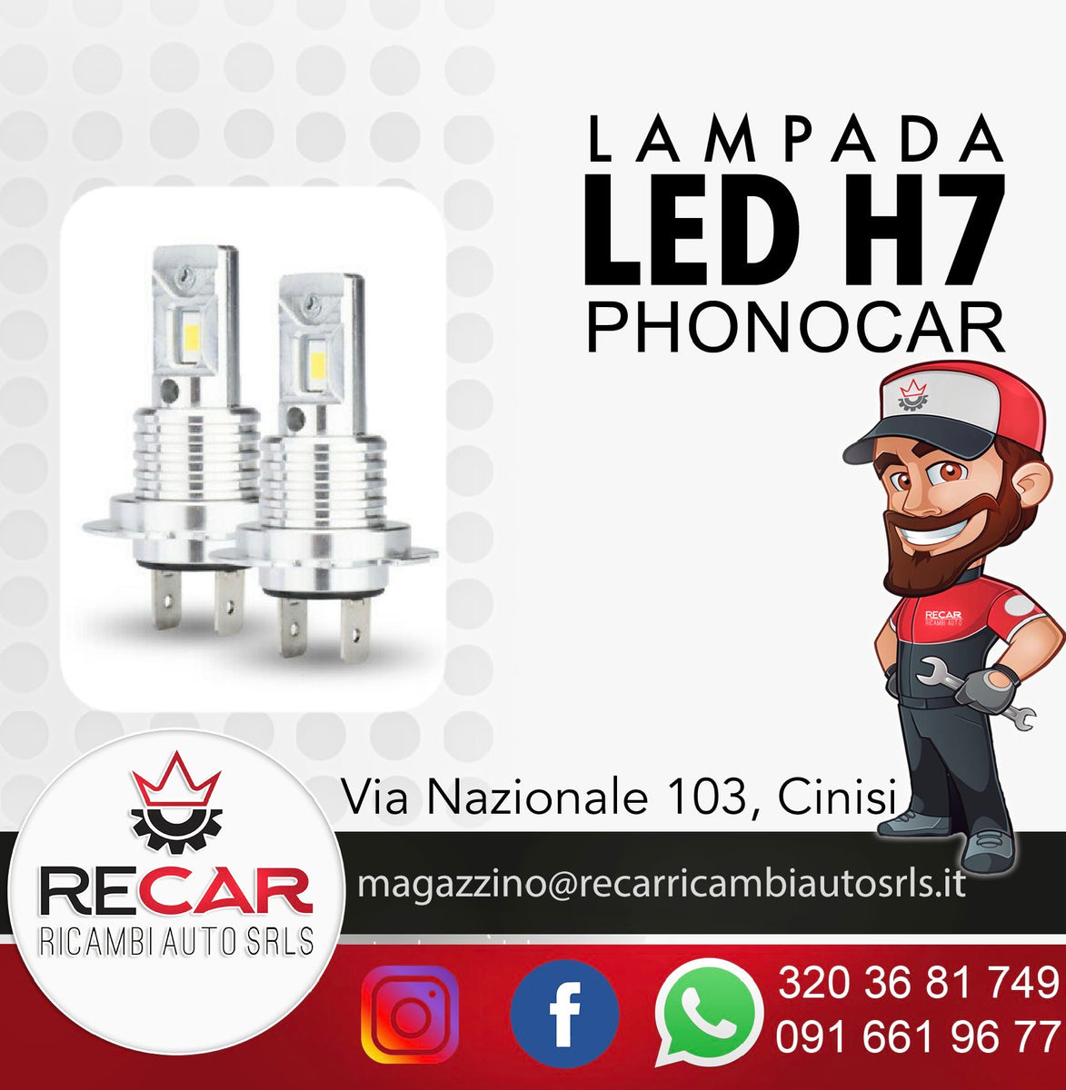 Lampade Led HIR2 Phonocar HeadLight (coppia) - Autoricambi Ciccarelli