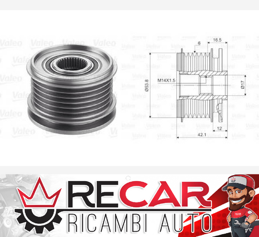 RUOTA LIBERA PULEGGINO ALTERNATORE VALEO 588011 = 535018110