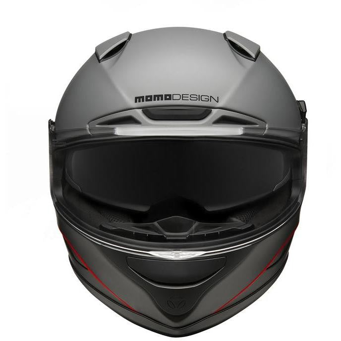 Casco Moto  Integrale Momo Design HORNET Grigio Asfalto Rosso Nero