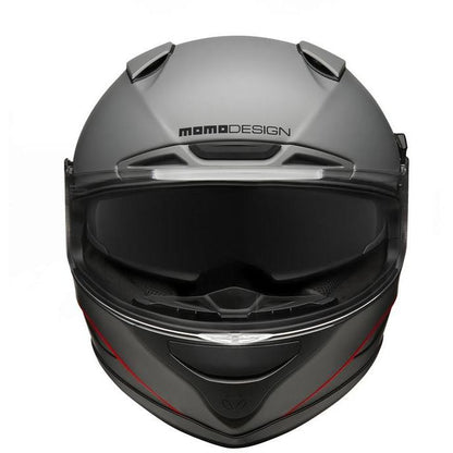 Casco Moto  Integrale Momo Design HORNET Grigio Asfalto Rosso Nero