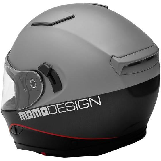 Casco Moto  Integrale Momo Design HORNET Grigio Asfalto Rosso Nero