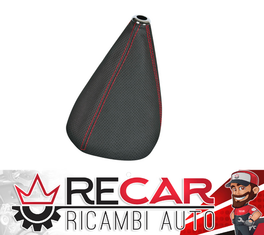 05046 Premium Sport, cuffia leva cambio in pelle perforata - Nero/Rosso