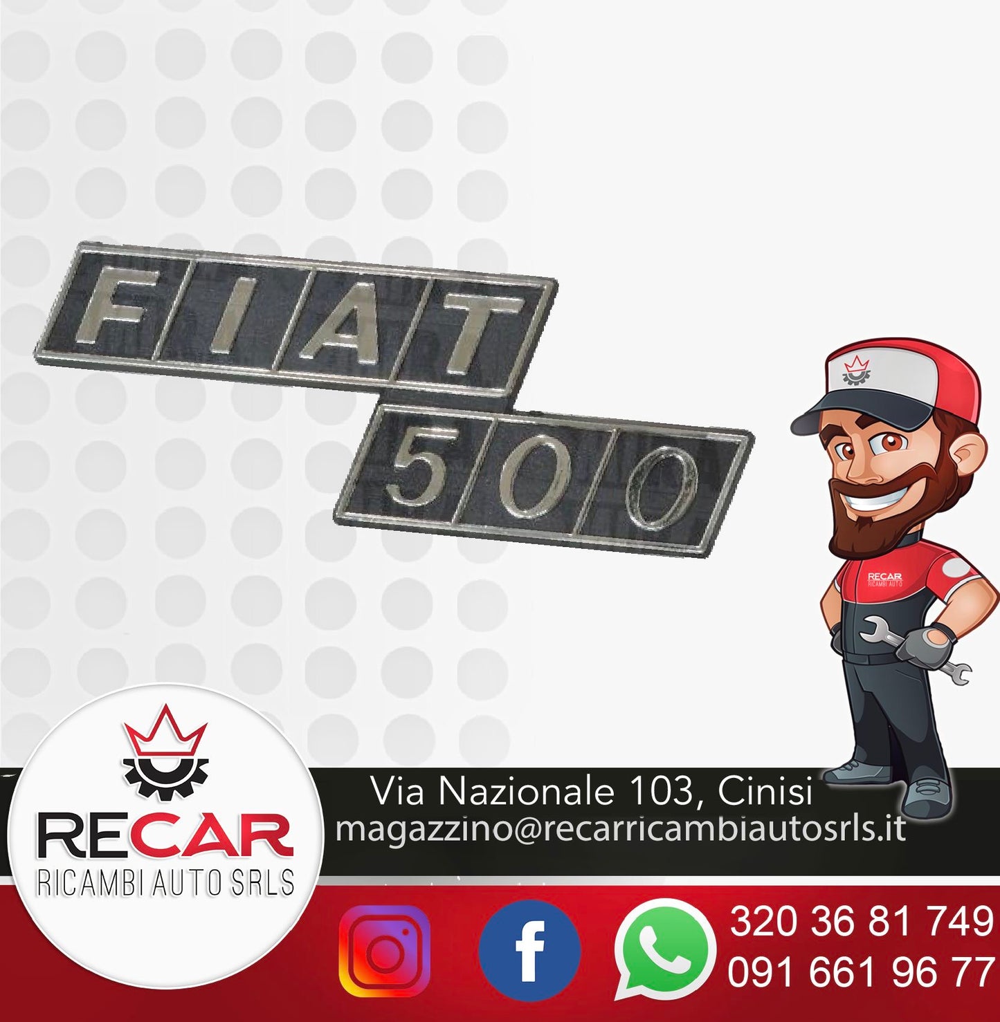 Scritta posteriore  fiat 500